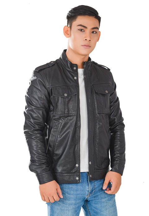 Leathermen Áo Khoác Da Thật